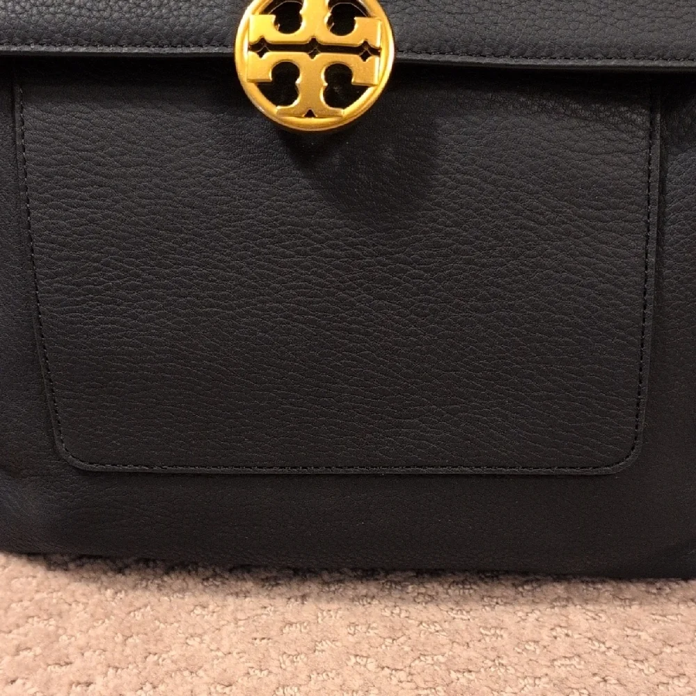 Tory Burch Black Mini Chelsea Backpack with Gold Accent EUC